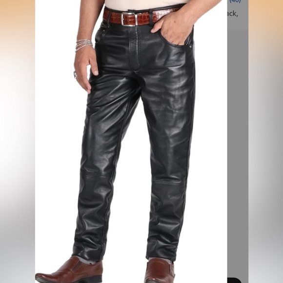 Laverapelle Men's Genuine Lambskin Black Leather Stylish Pants/ Jeans